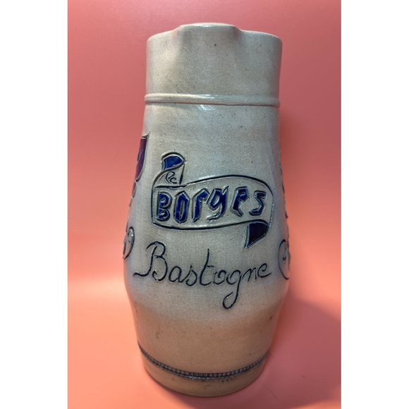 Belgium Gres De la Roche Salt Glazed Stoneware Pitcher Artist Signed Handmade - Picture 2 of 6